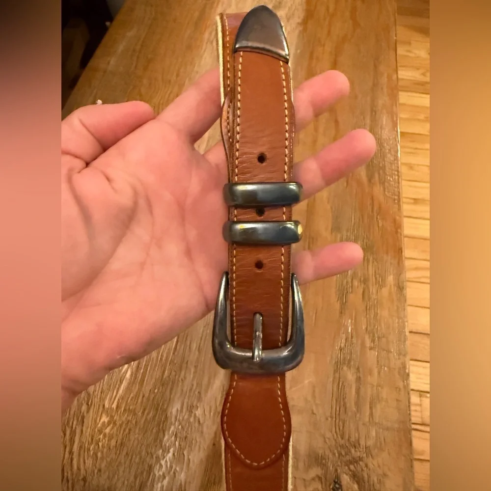 Bass Pro Shops Worldwide Sportsman Brown Leather Fish Belt Size 32 nautical